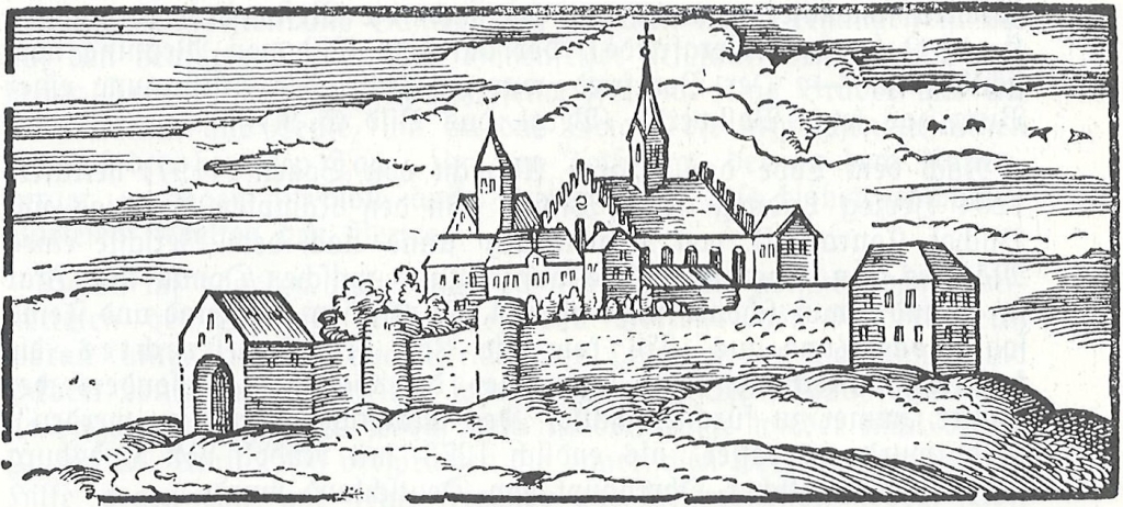 Mallersdorf zu Ausgang des Mittelalters, zeigt noch Burgencharakter.